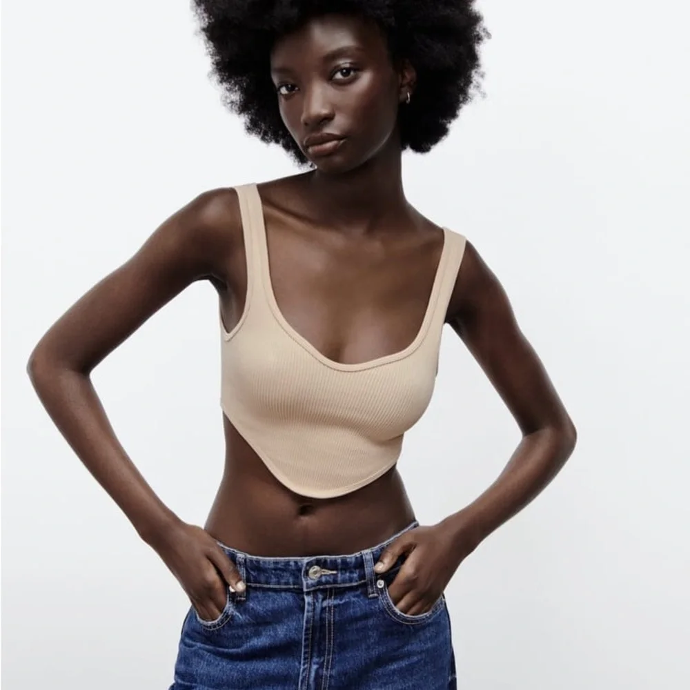 Zara Beige Pink Seamless Corset Top - Picture 12 of 16